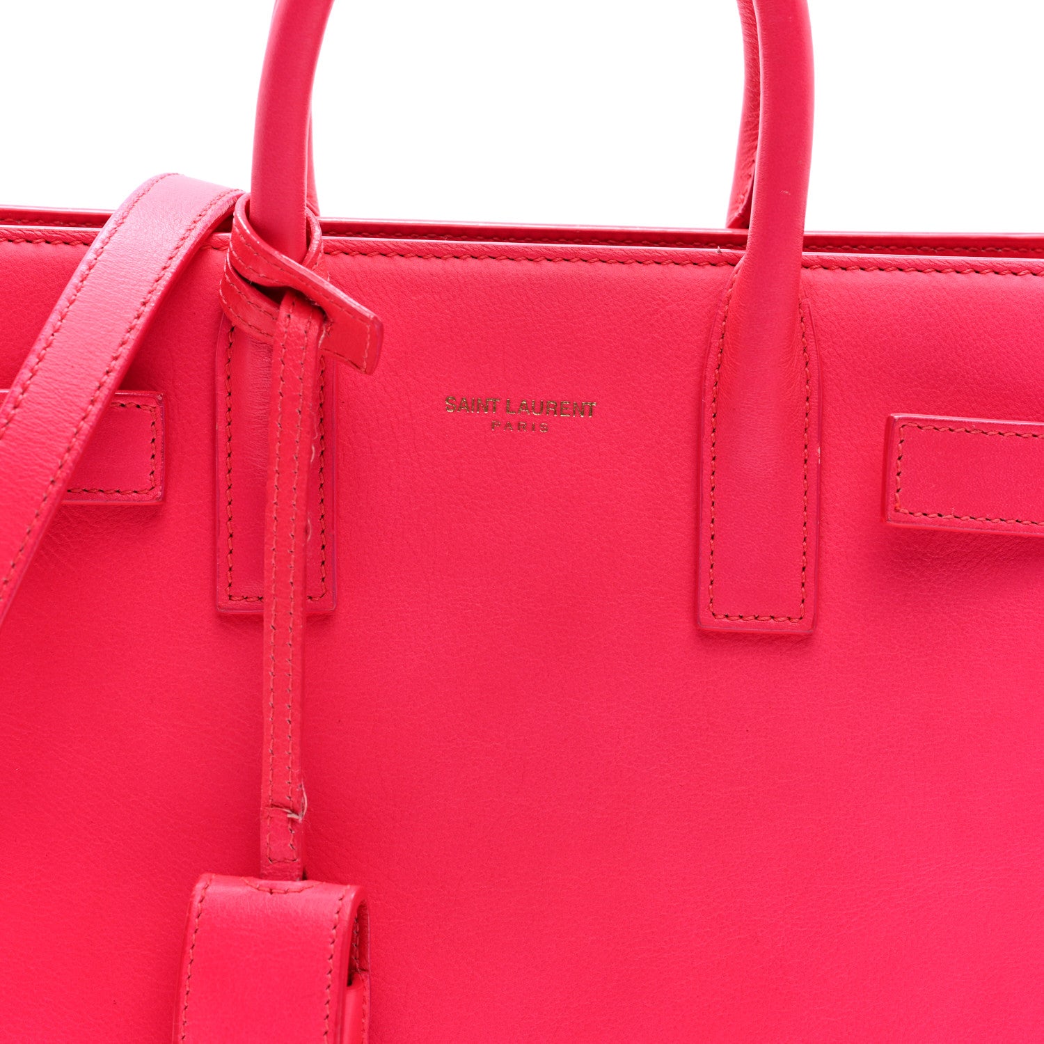 Saint Laurent Calfskin Nano Sac De Jour Lipstick Fuchsia 7 of 9