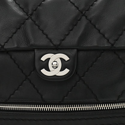 Chanel Calfskin Stitched Large Expandable Flap Bag Black 8 of 10