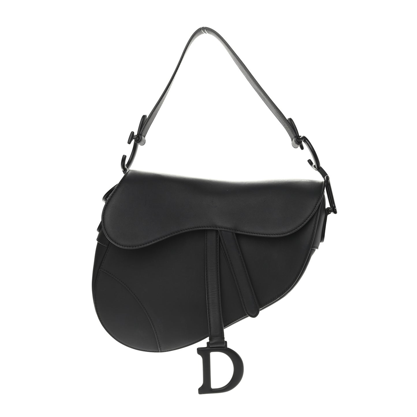 Ultra Matte Calfskin Saddle Bag Black
