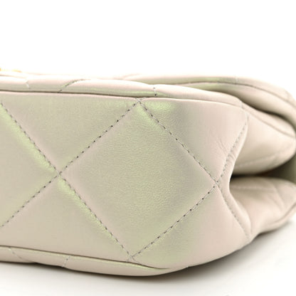 Chanel Pearly Lambskin Quilted Pearl Small Flap Light Grey 10 of 12