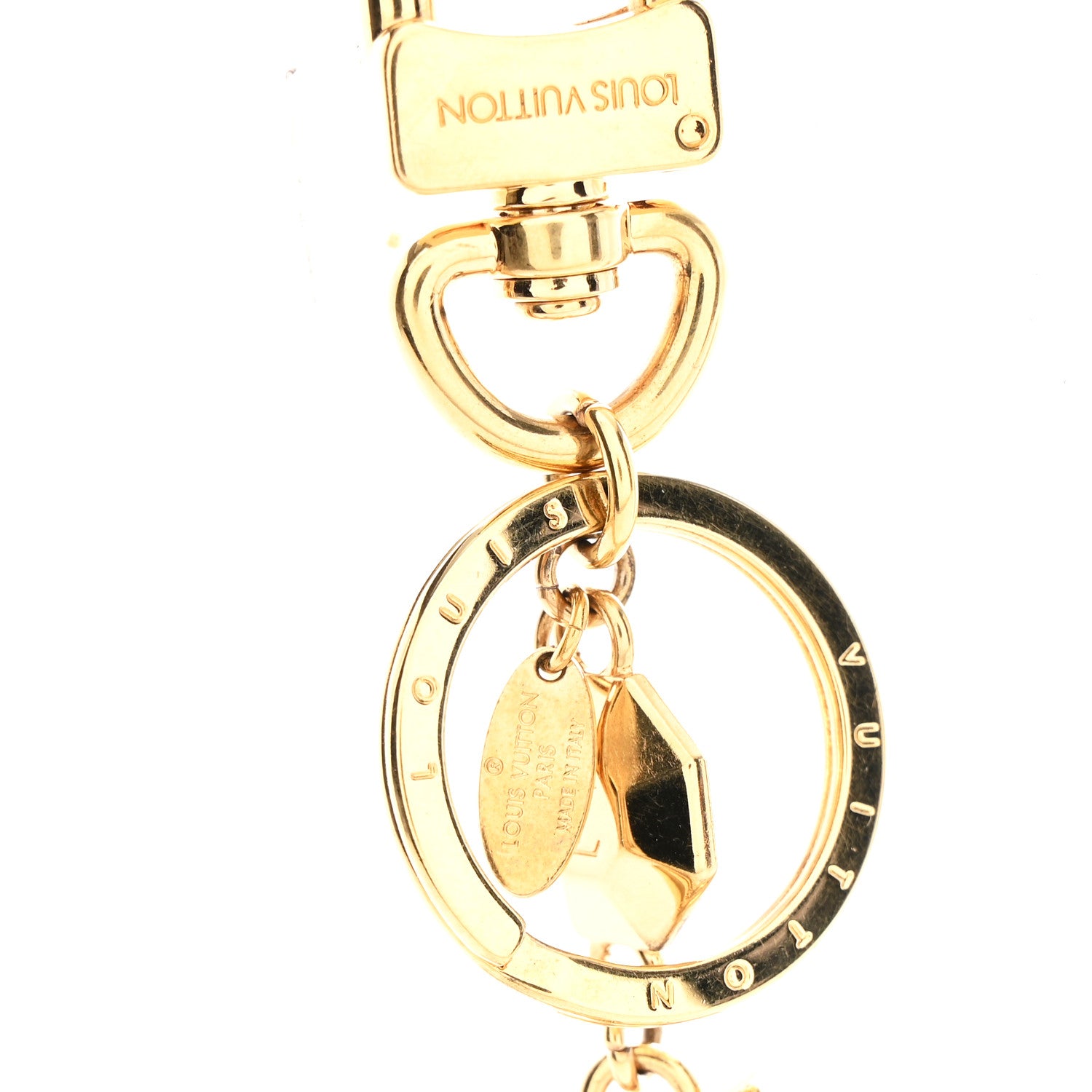 Louis Vuitton LV Facettes Bag Charm Key Holder Gold 3 of 4