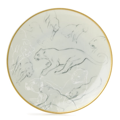 Hermes Porcelain Carnets D'Equateur Felines Bread And Butter Plate 1 of 4