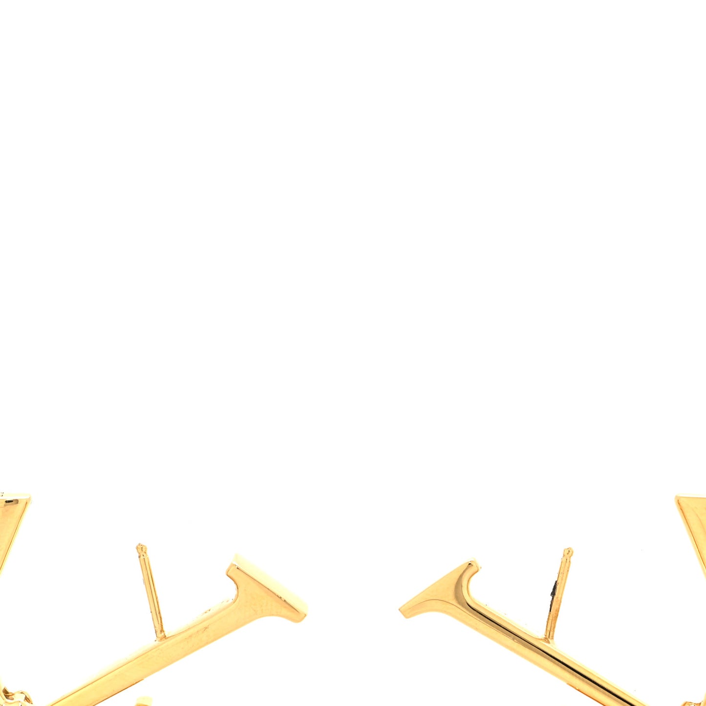 Metal Macro LV Earrings Gold