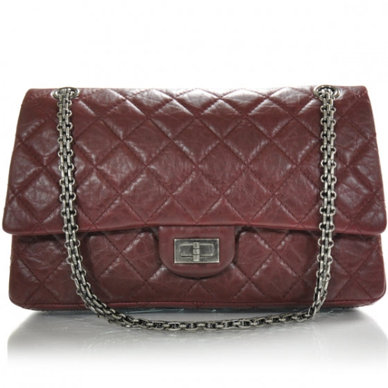 Chanel Distressed Leather 2.55 Reissue 226 Flap Bordeaux 1 of 9