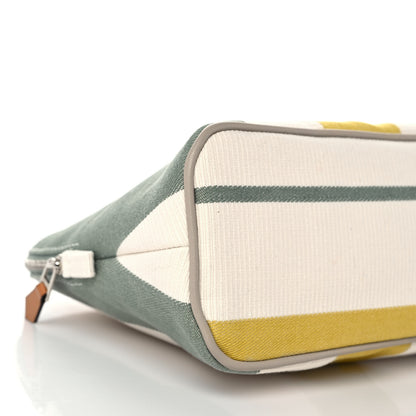Hermes Cotton Stripe Bolide Rayures Rocabar Mini Travel Cosmetic Pouch Absinthe 7 of 9