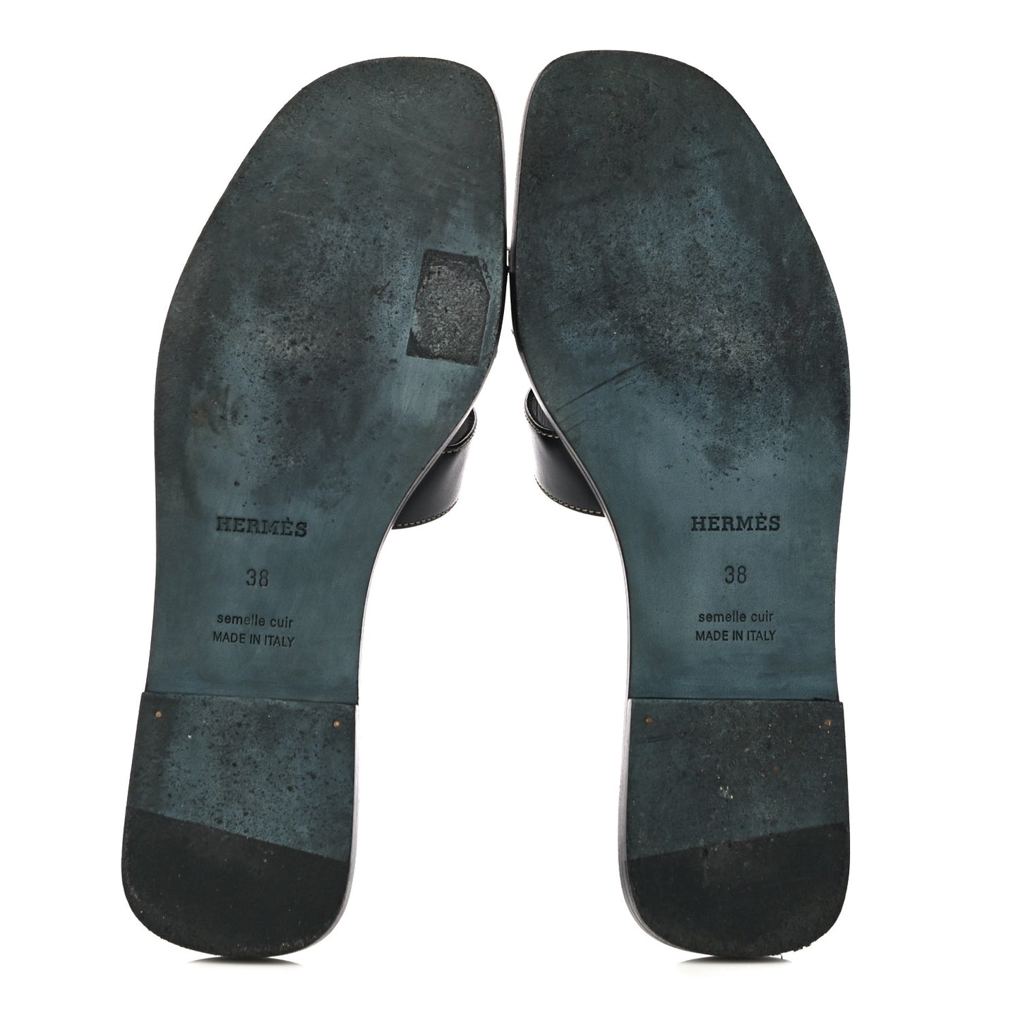 Box Calfskin Oran Sandals 38 Black