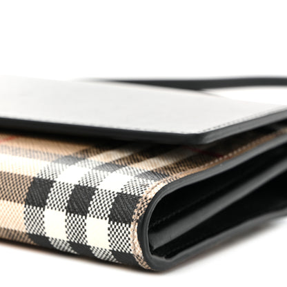 Burberry Calfskin Vintage Check Hannah Wallet with Detachable Strap Black 9 of 10