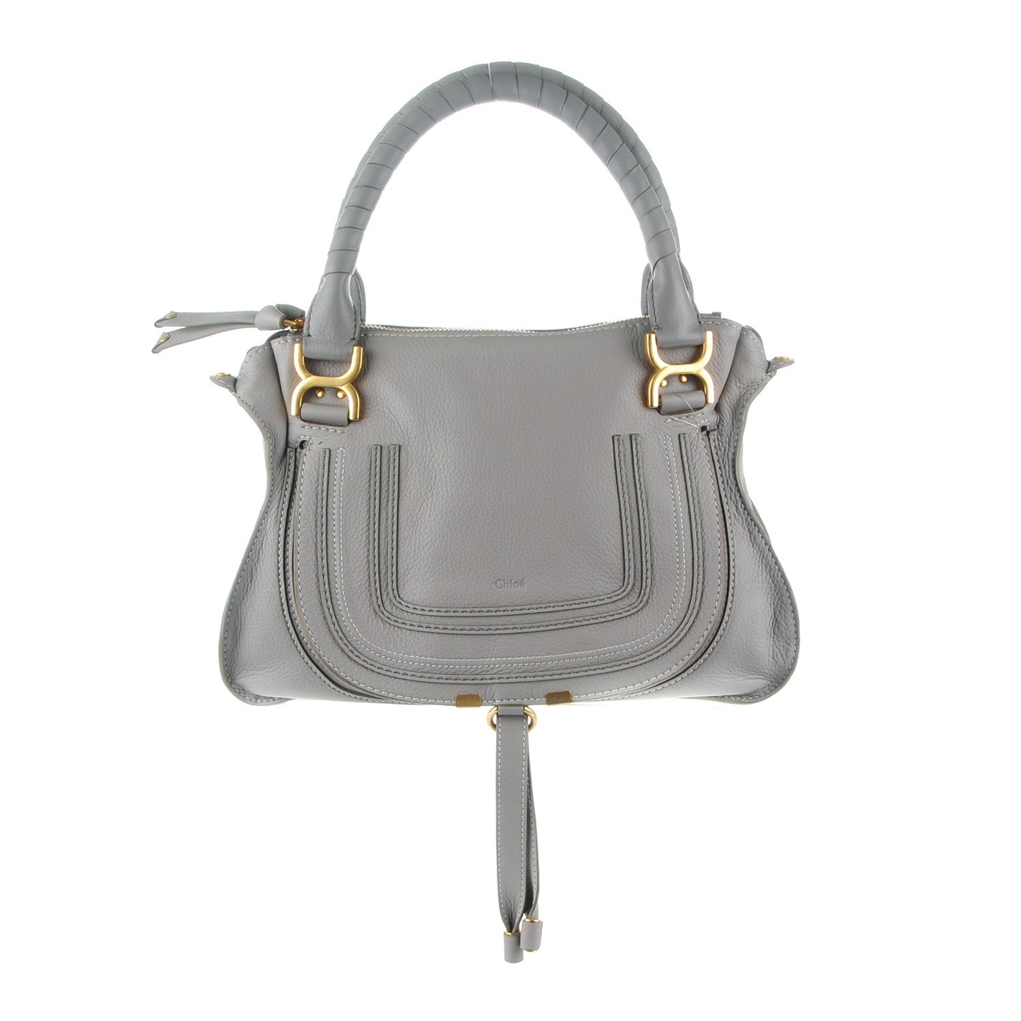 Calfskin Medium Marcie Satchel Cashmere Grey