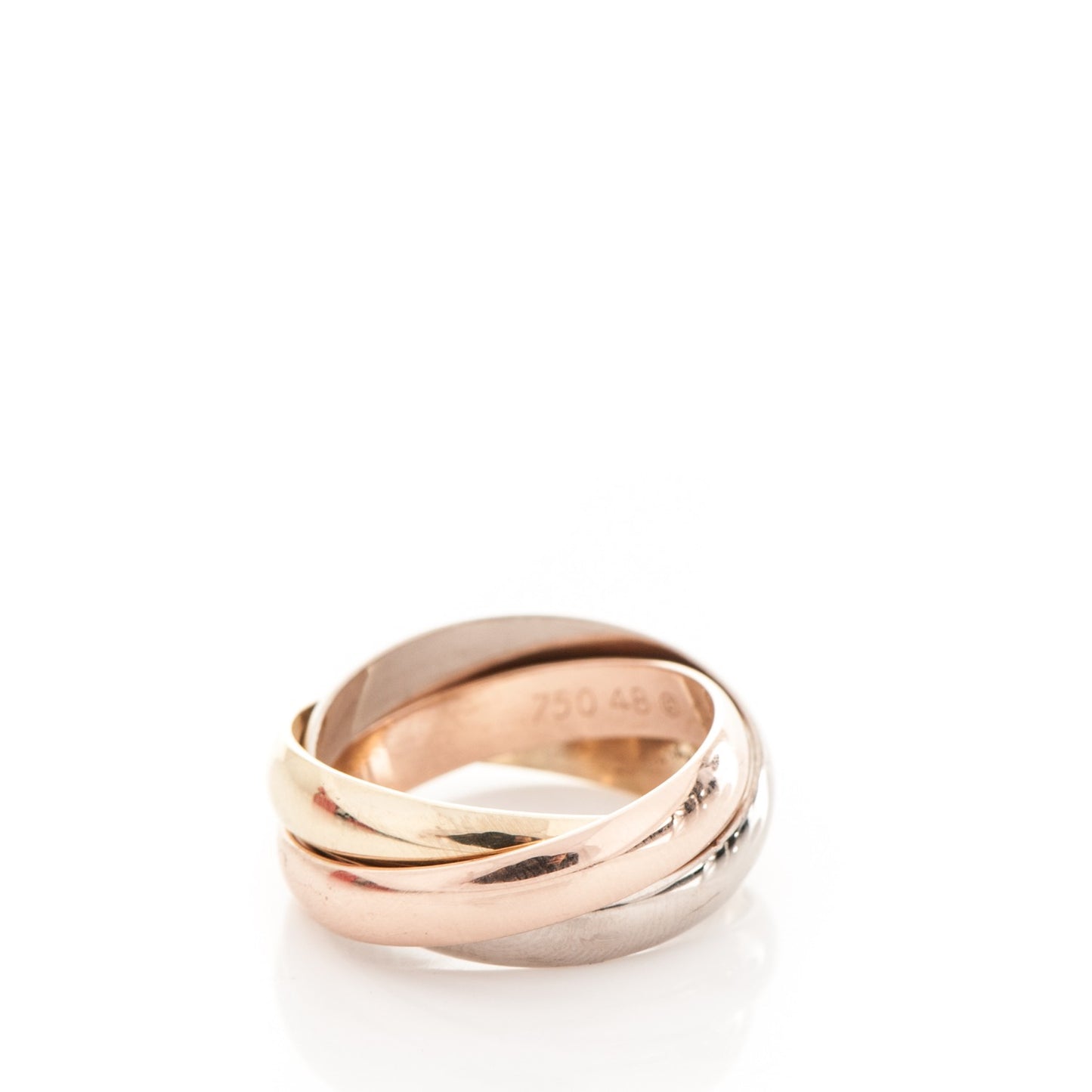 18K Pink Yellow White Gold Small Trinity Ring 48 4.5