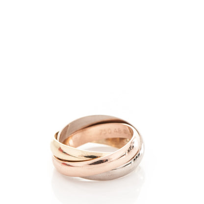 Cartier 18K Pink Yellow White Gold Small Trinity Ring 48 4.5 3 of 5