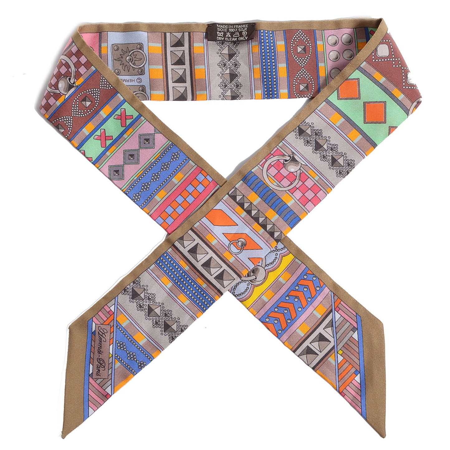 Silk Collier de Chien Twilly Camel Vert Rose