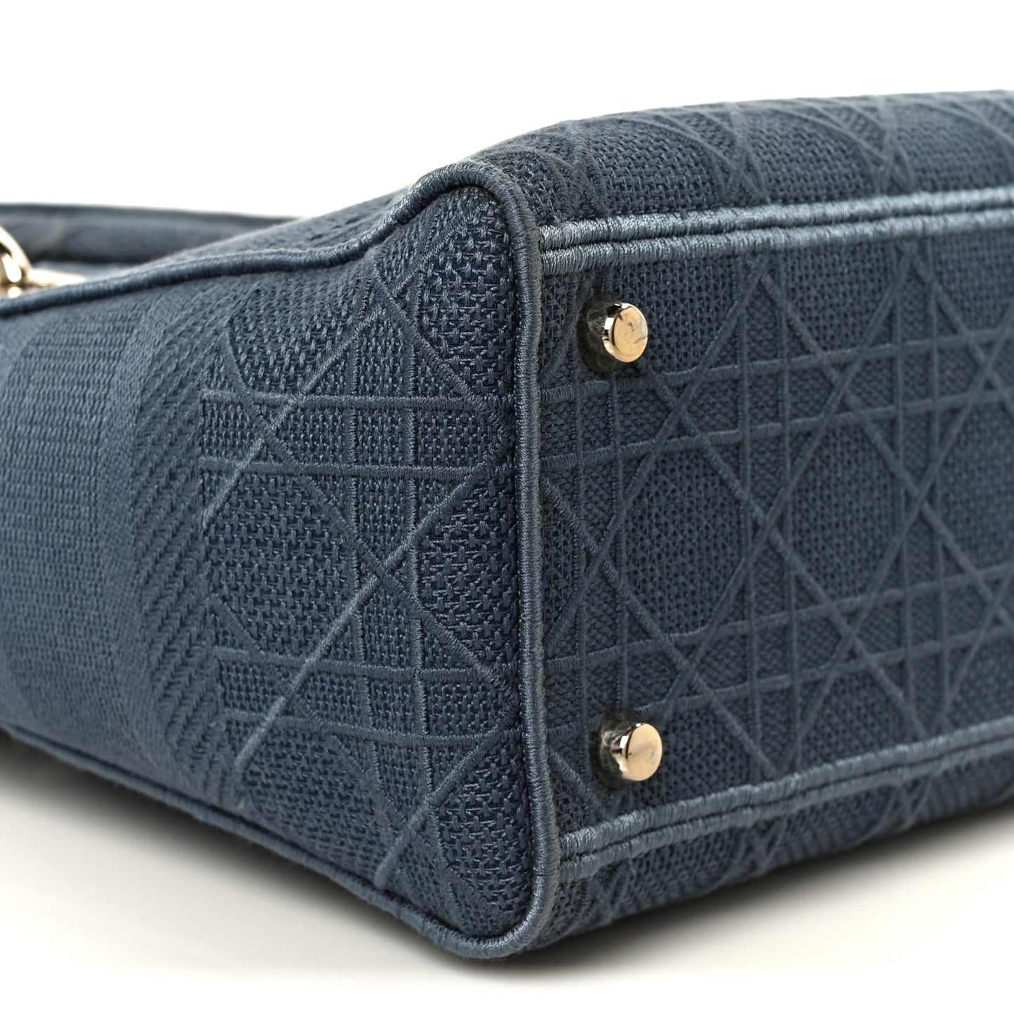 Canvas Embroidered Cannage Medium Lady D-Lite Denim Blue