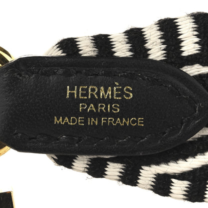 Hermes Toile Swift 25mm Sangle Cavale Shoulder Strap Black Ecru 4 of 6