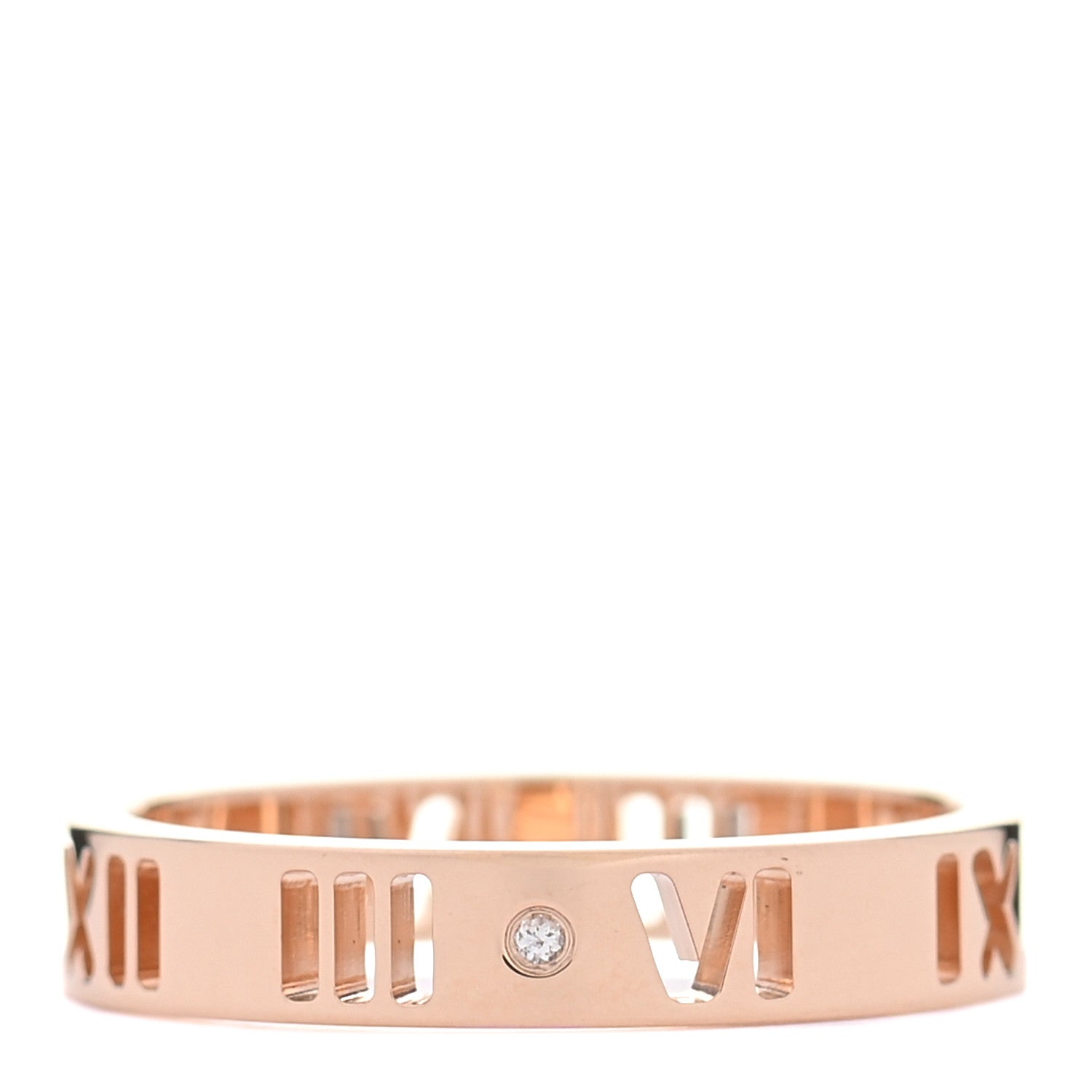 Tiffany 18K Rose Gold Diamond Atlas Pierced Ring 51 5.75 1 of 4