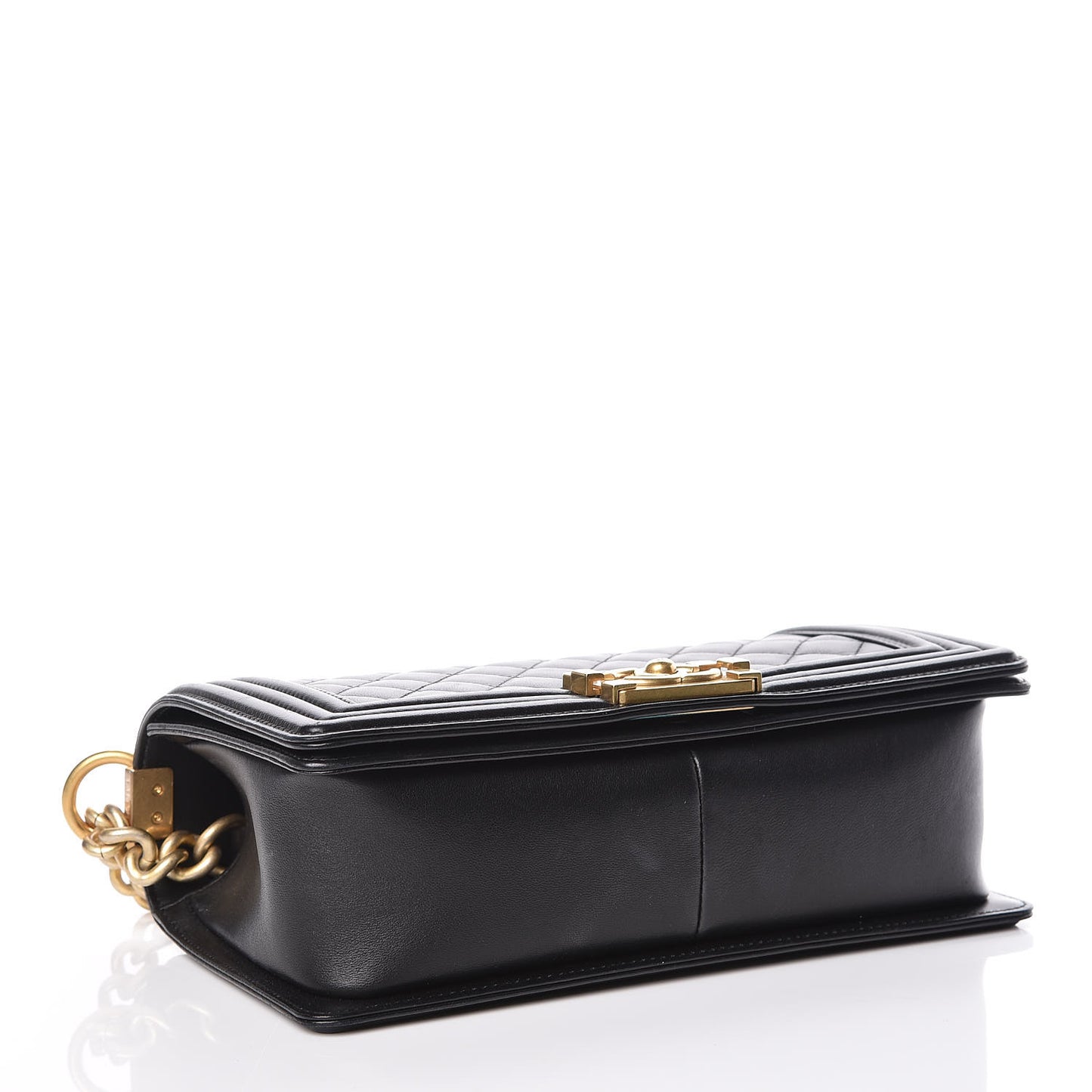 Lambskin Quilted Medium Boy Flap Black
