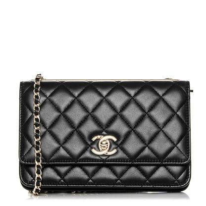Chanel Lambskin Quilted Trendy CC Wallet On Chain WOC Black 1 of 9