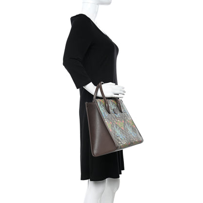 Gucci GG Supreme Monogram Tiger Savanah Textured Dollar Calfskin Small Retro Interlocking G Tote Bag Beige Ebony Multicolor New Acero 2 of 14