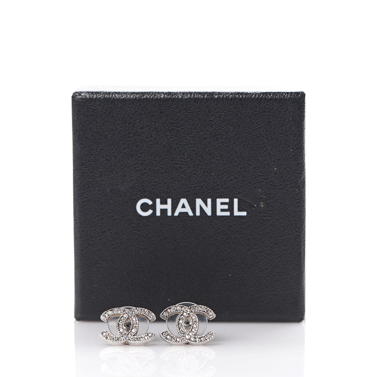 Crystal CC Earrings Silver