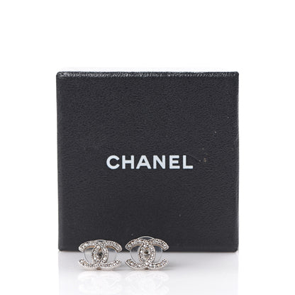Chanel Crystal CC Earrings Silver 5 of 5