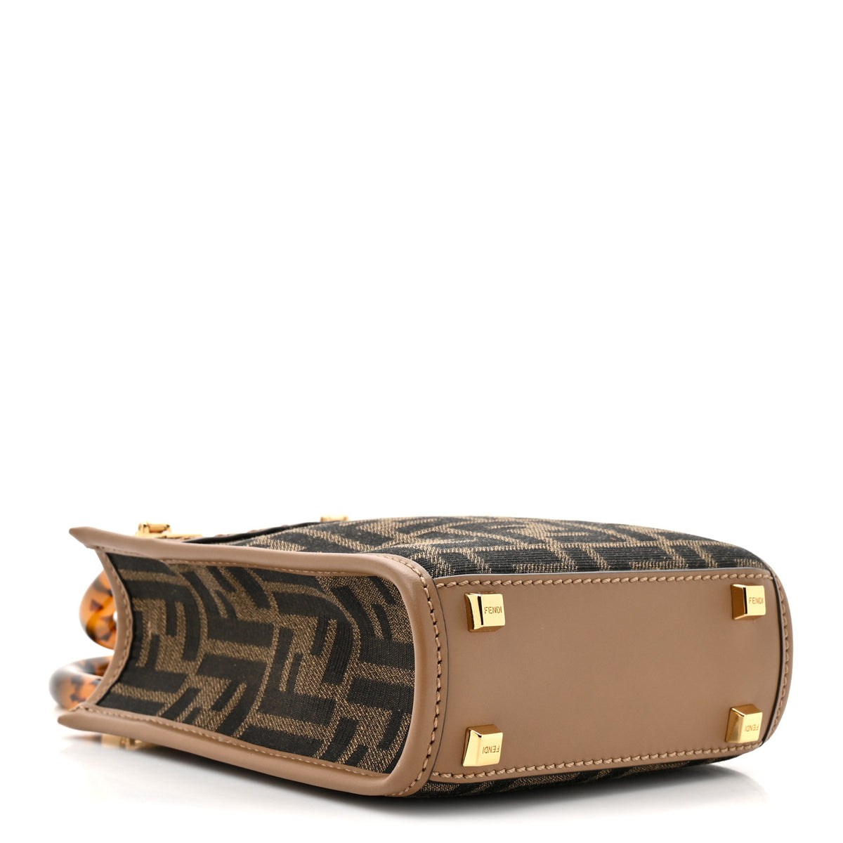 Fendi Fabric Jacquard Vitello King Plexiglass FF 1974 Mini Fendi 