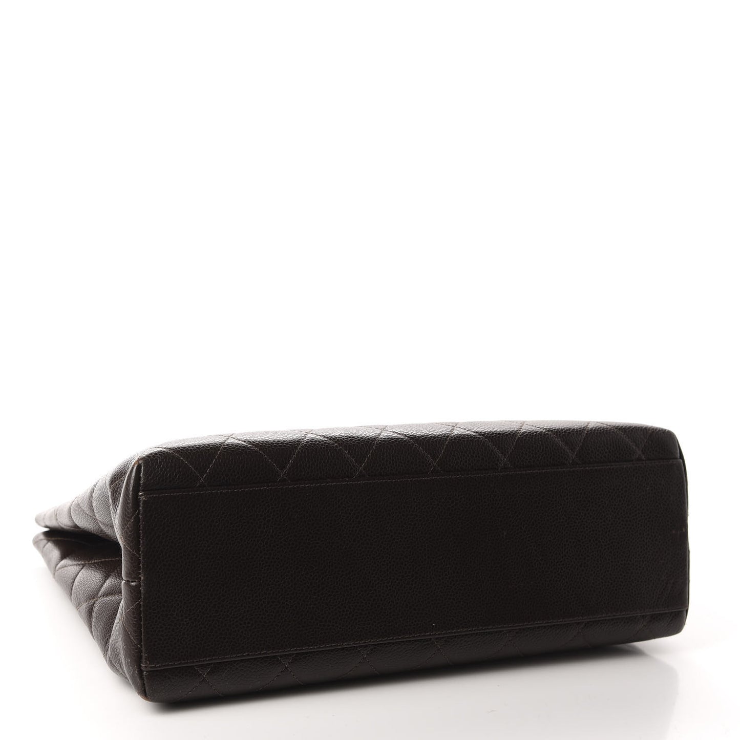 Caviar Quilted Shopper Tote Dark Brown
