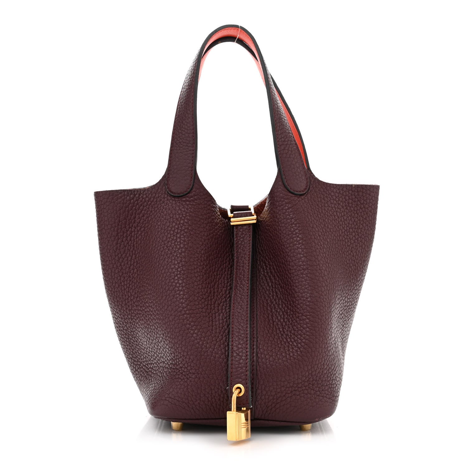Hermes Taurillon Clemence Swift Eclat Picotin Lock 18 PM Prune Orange Poppy 1 of 12