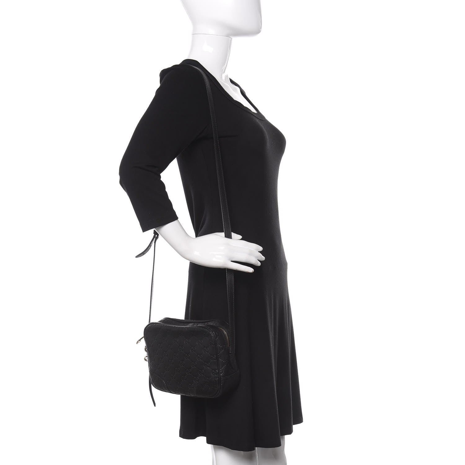 Gucci Guccissima Mini Bree Messenger Bag Black 2 of 12