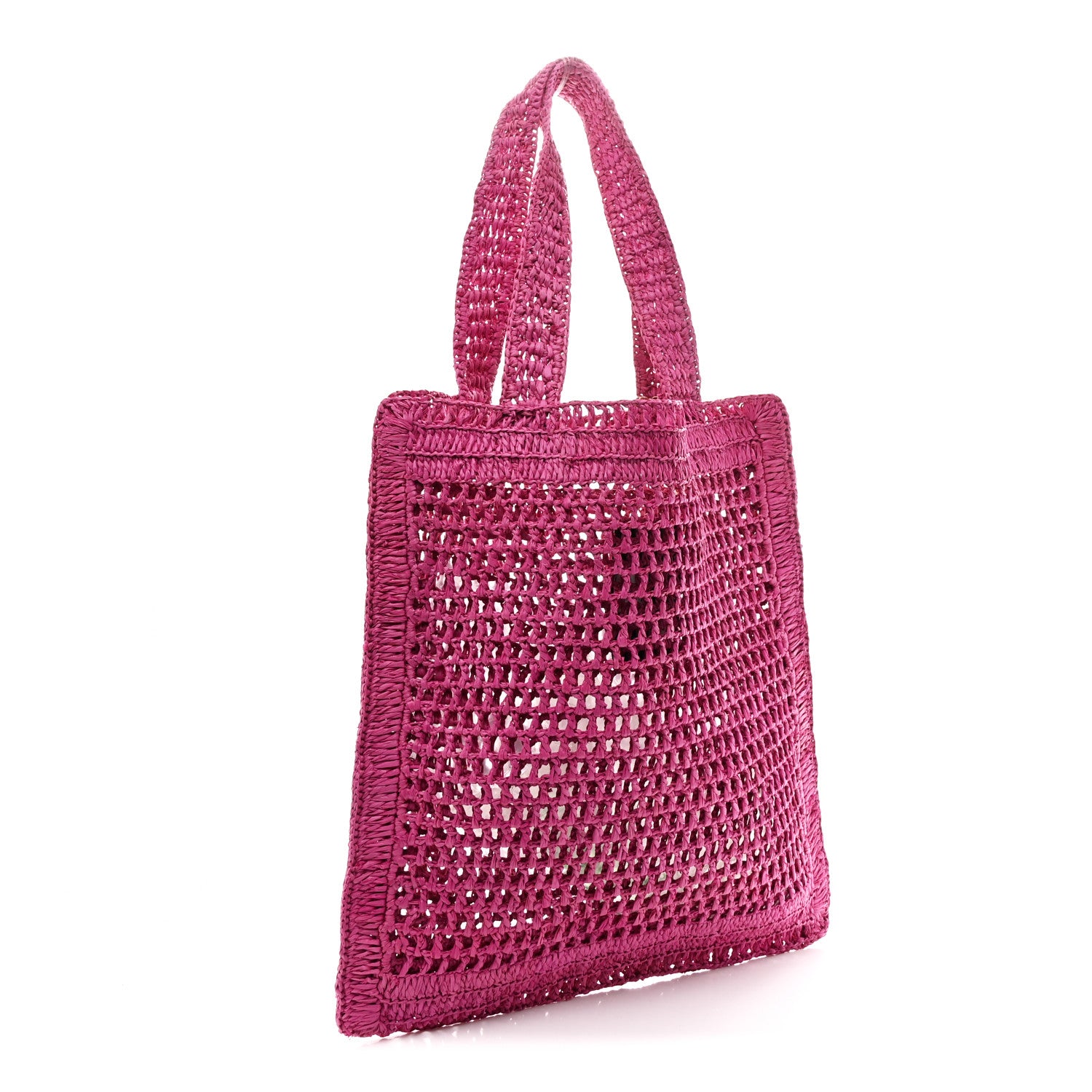 Chloe Raffia Summer Banana Tote Fuchsia Rose 3 of 10