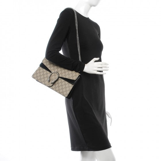Gucci GG Supreme Monogram Small Dionysus Shoulder Bag Black 3 of 14