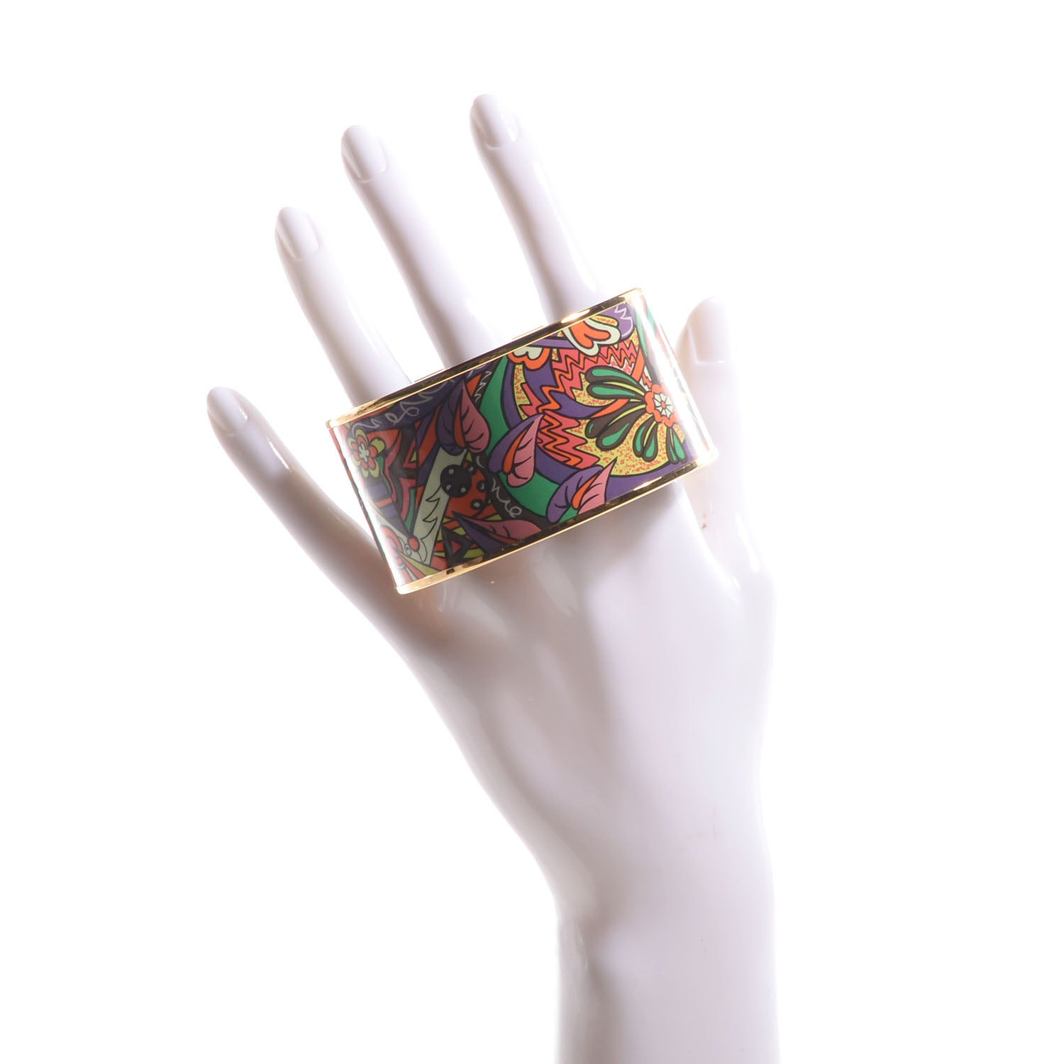 Hermes Enamel Printed L'Ivresse De L'Infini Extra Wide Bracelet 70 2 of 5