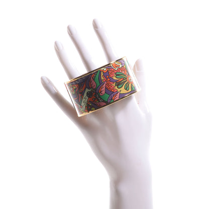 Hermes Enamel Printed L'Ivresse De L'Infini Extra Wide Bracelet 70 2 of 5