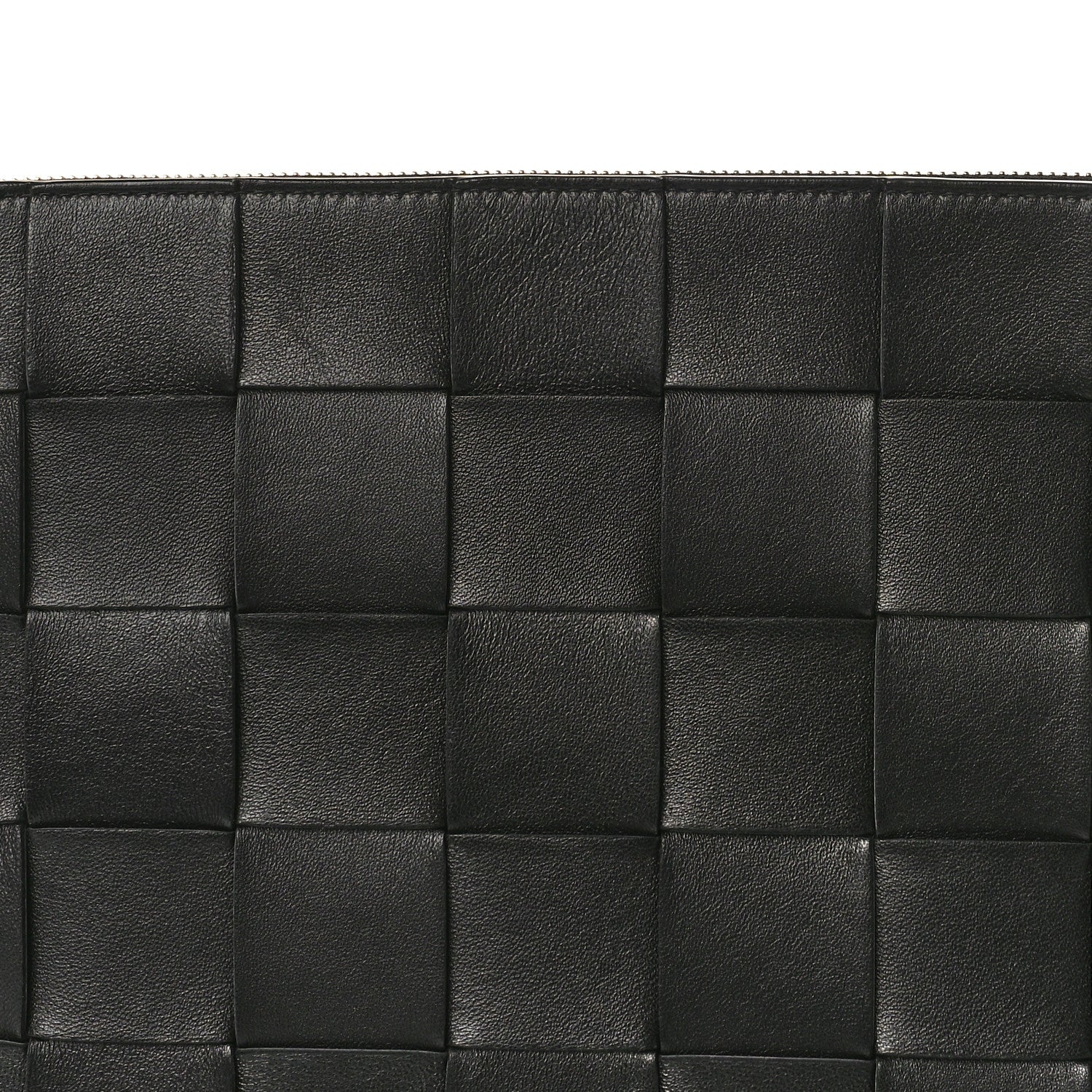 Bottega Veneta Nappa Maxi Intrecciato Large Cassette Flat Zip Pouch Black 9 of 9