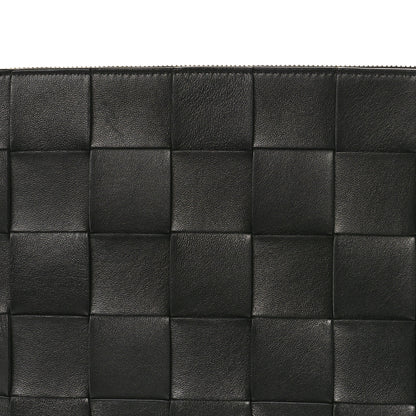 Bottega Veneta Nappa Maxi Intrecciato Large Cassette Flat Zip Pouch Black 9 of 9
