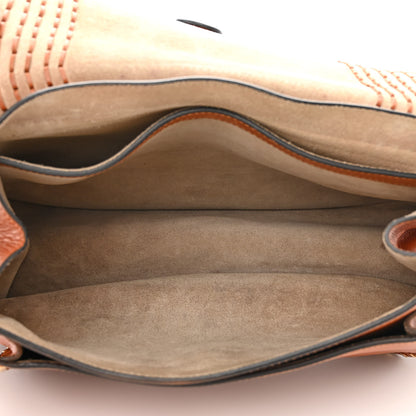 Chloe Calfskin Medium Braided Hudson Double Carry Shoulder Bag Caramel 5 of 15