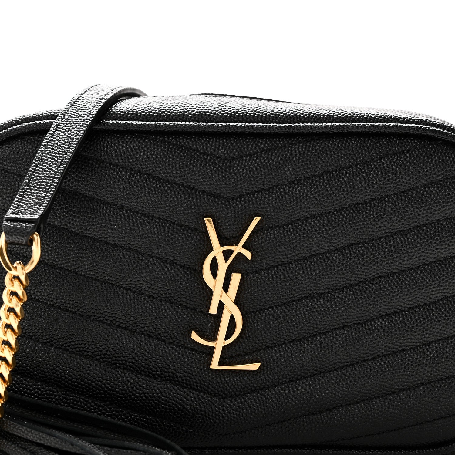 Saint Laurent Grain De Poudre Matelasse Monogram Mini Lou Camera Bag Black 8 of 10