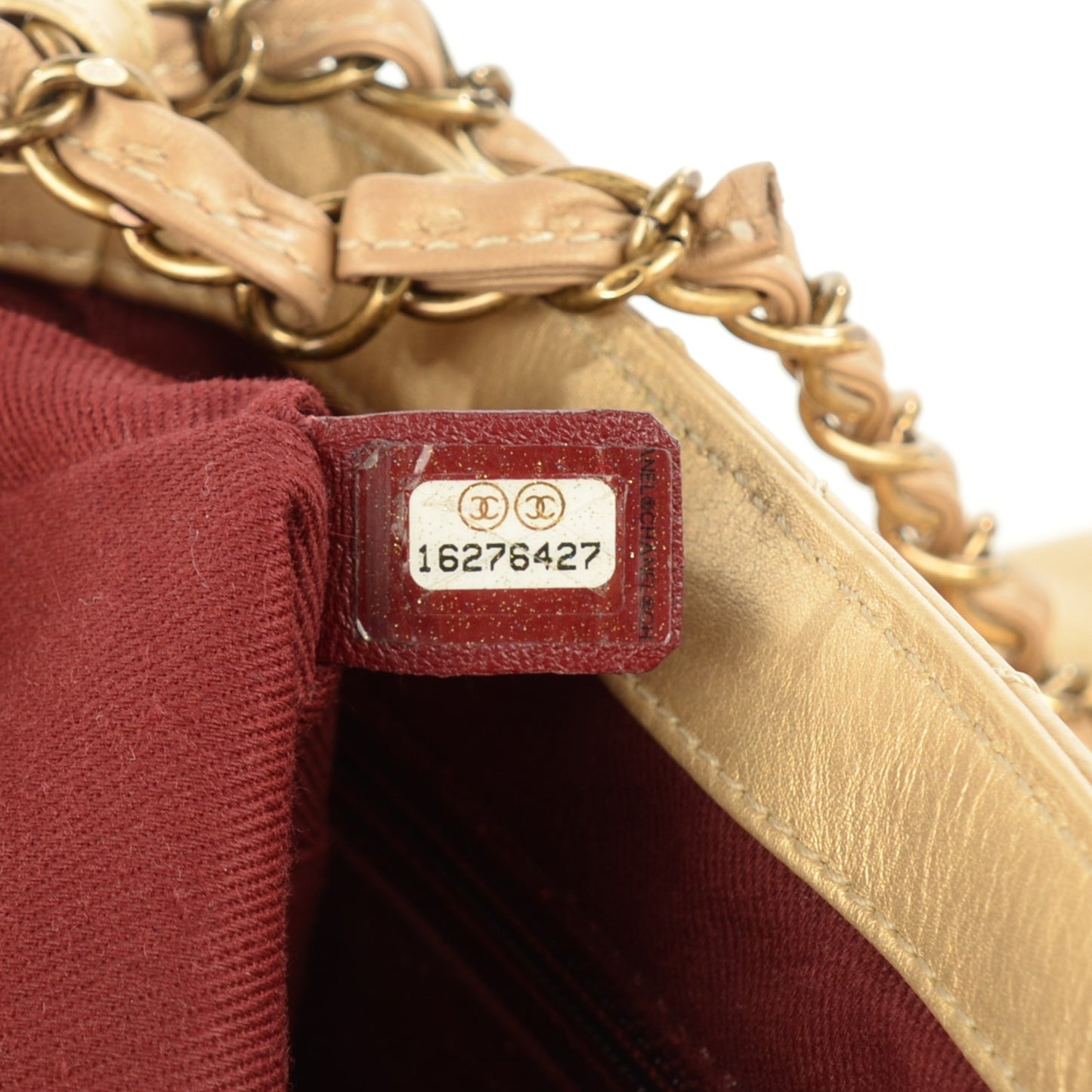 Calfskin Quilted Medium Pondichery Flap Gold