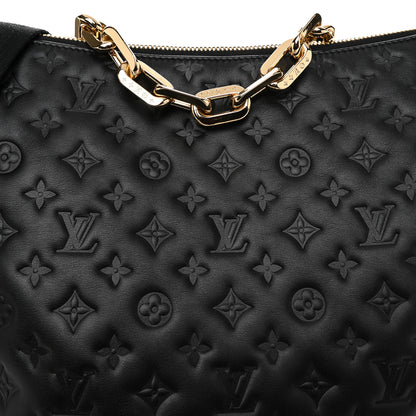 Louis Vuitton Lambskin Embossed Monogram Coussin Hobo MM Black 8 of 10
