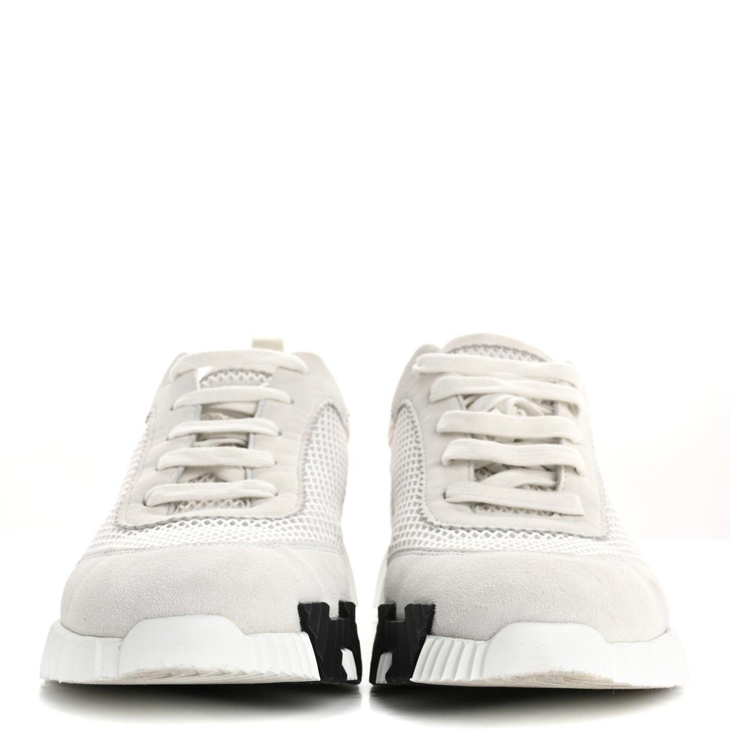 Air Mesh Suede Goatskin Bouncing Sneakers 39 White Black