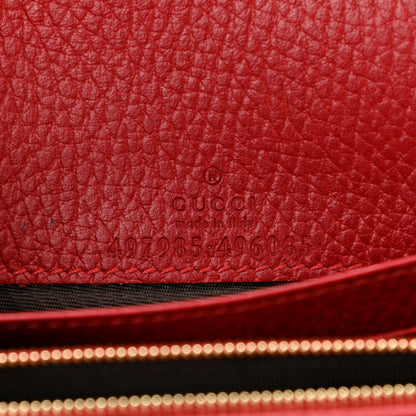 Gucci Dollar Calfskin Mini GG Marmont Chain Wallet Hibiscus Red 7 of 10