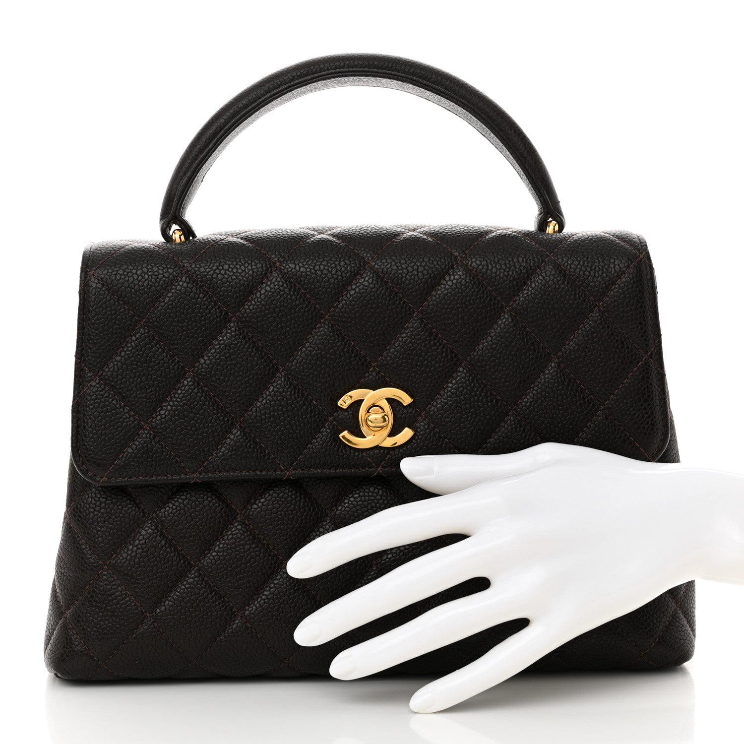 Chanel Caviar Quilted Medium Kelly Flap Brown 2 of 11