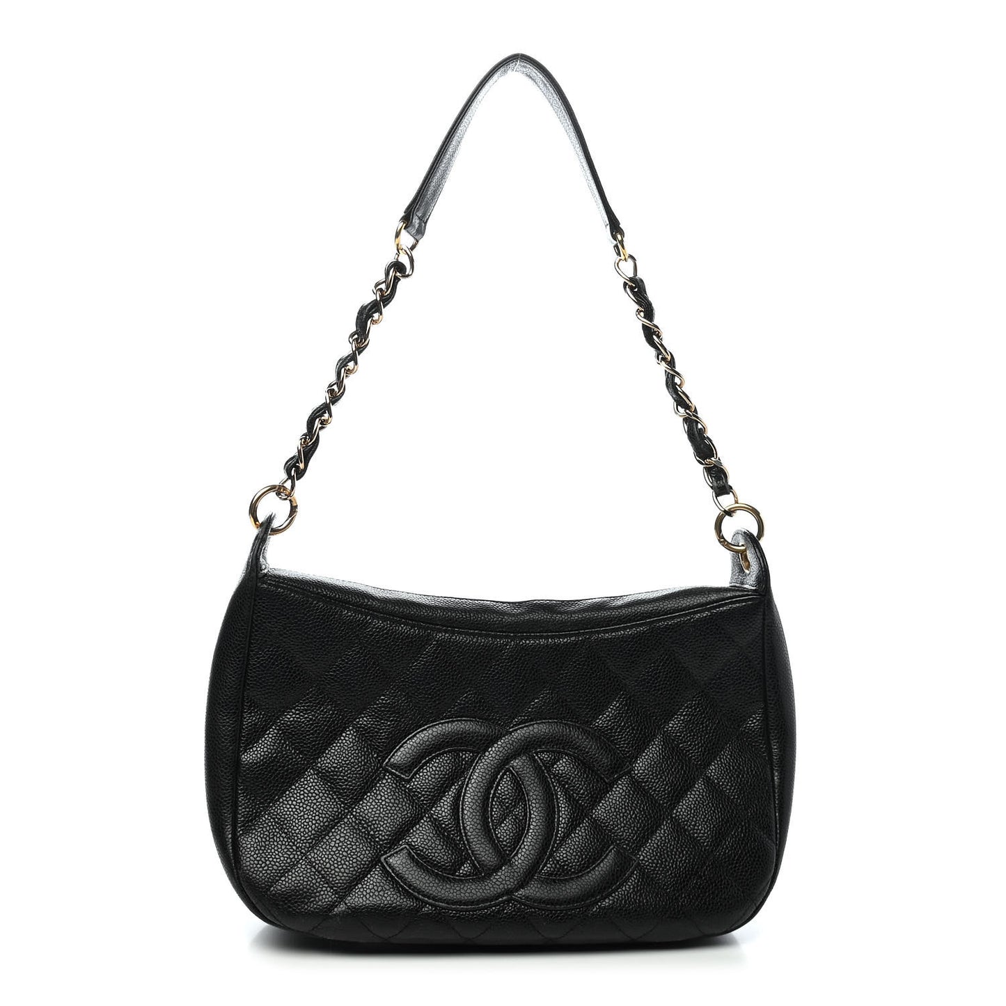 Caviar Quilted Timeless CC Shoulder Bag Black