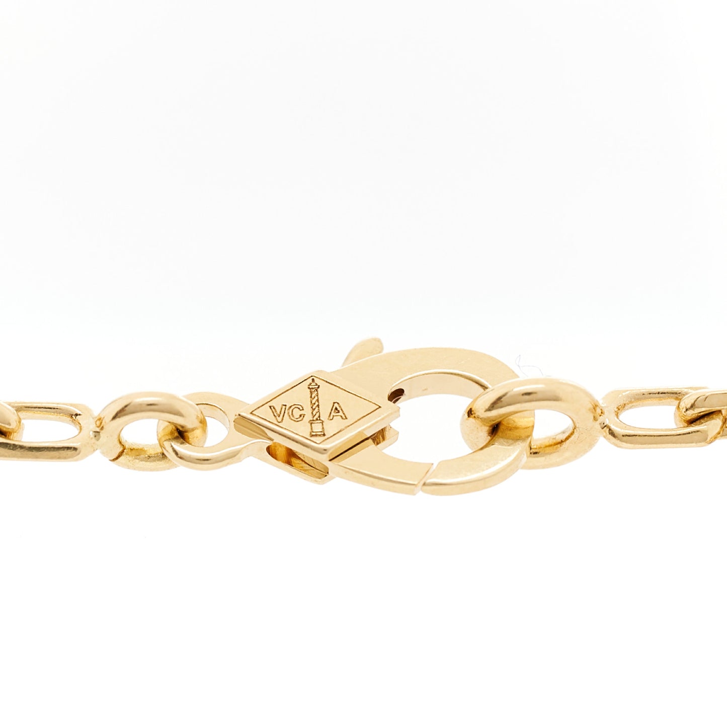 18K Yellow Gold Blue Agate 5 Motifs Vintage Alhambra Bracelet