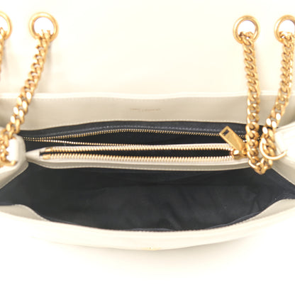 Saint Laurent Calfskin Y Quilted Monogram Medium Loulou Chain Satchel Crema Soft 5 of 12
