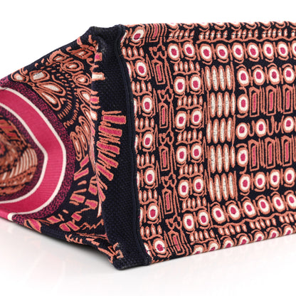 Christian Dior Canvas Embroidered Dior Animals Tiger Book Tote Deep Blue Fuchsia 9 of 14