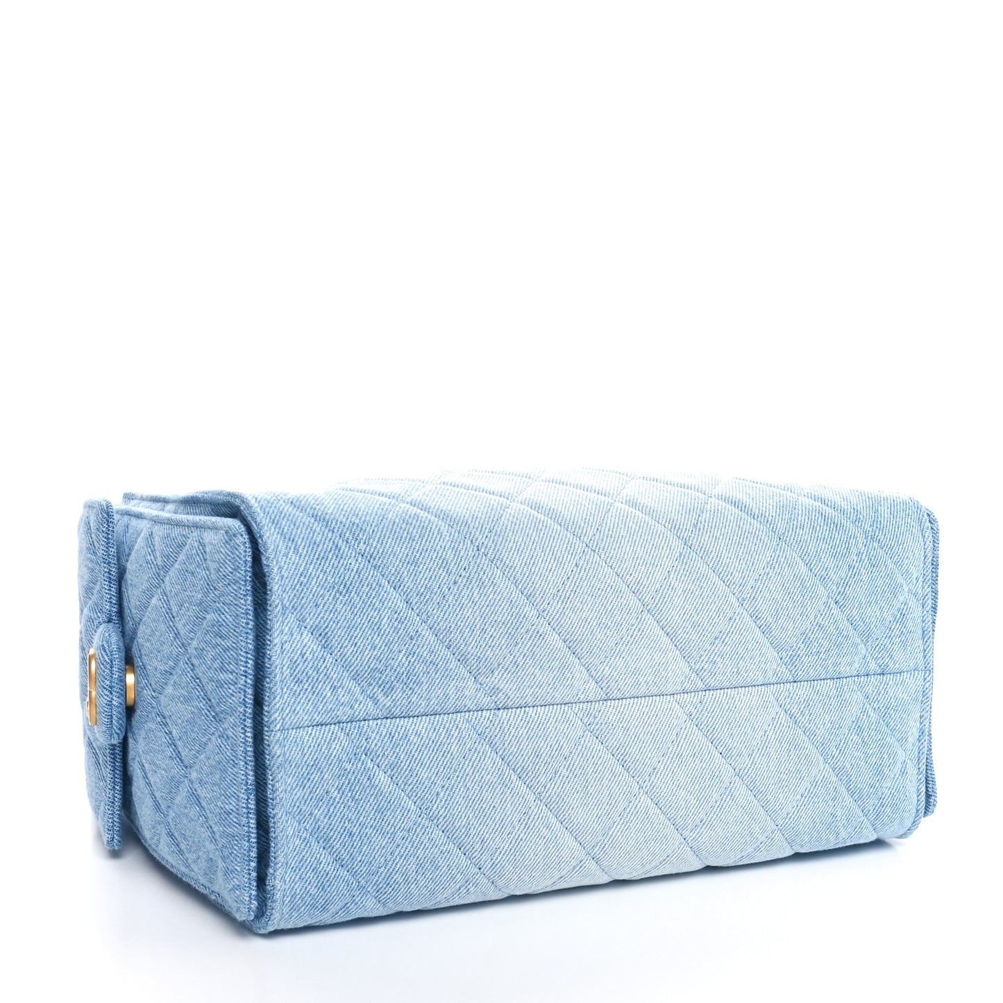 Washed Denim Quilted Small Chanel 25 Handbag Blue