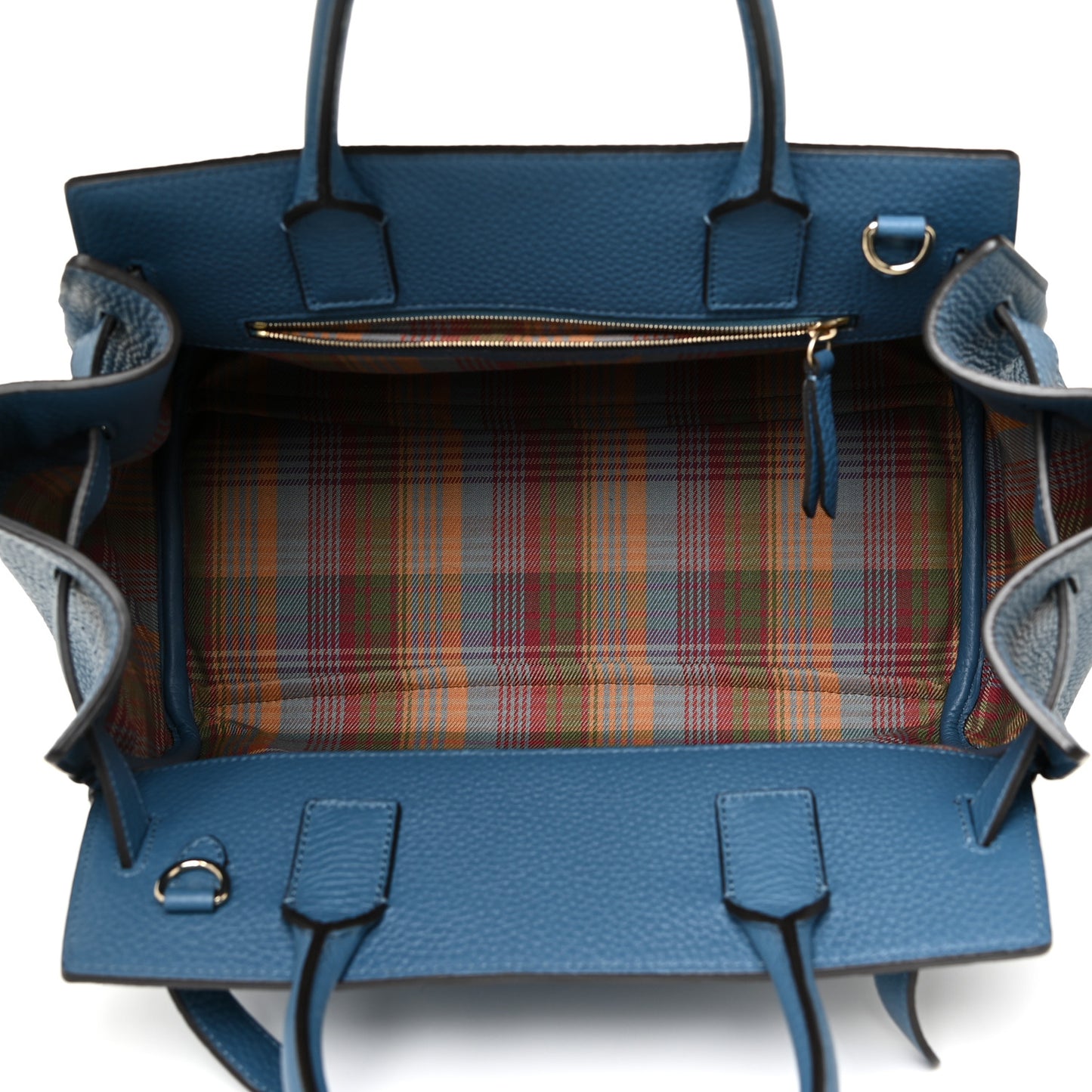 Heavy Grain Belted Bayswater Tote Blue