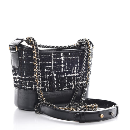 Chanel Tweed Calfskin Small Gabrielle Hobo Black 5 of 15