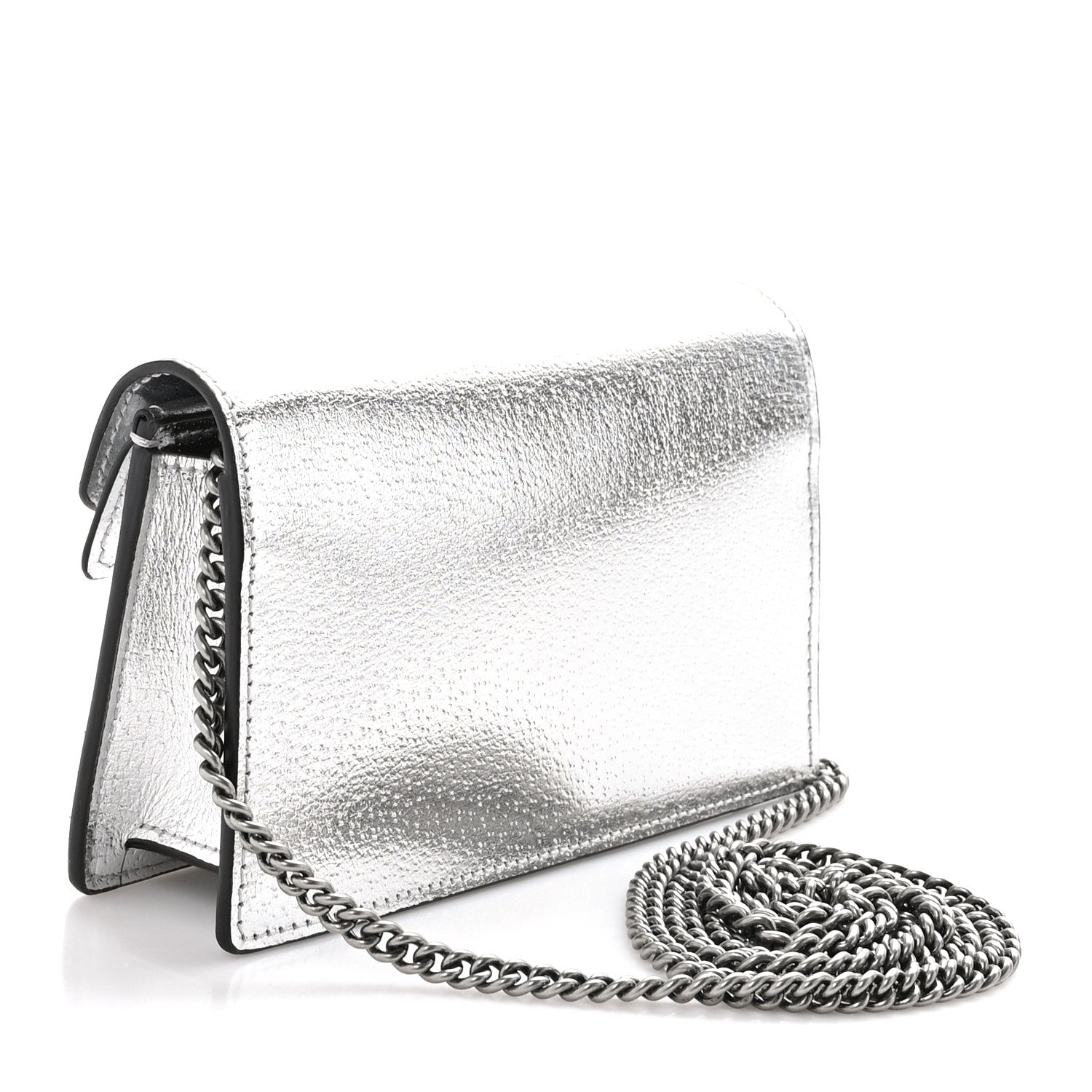 Gucci Metallic Calfskin Super Mini Dionysus Shoulder Bag Silver 3 of 11