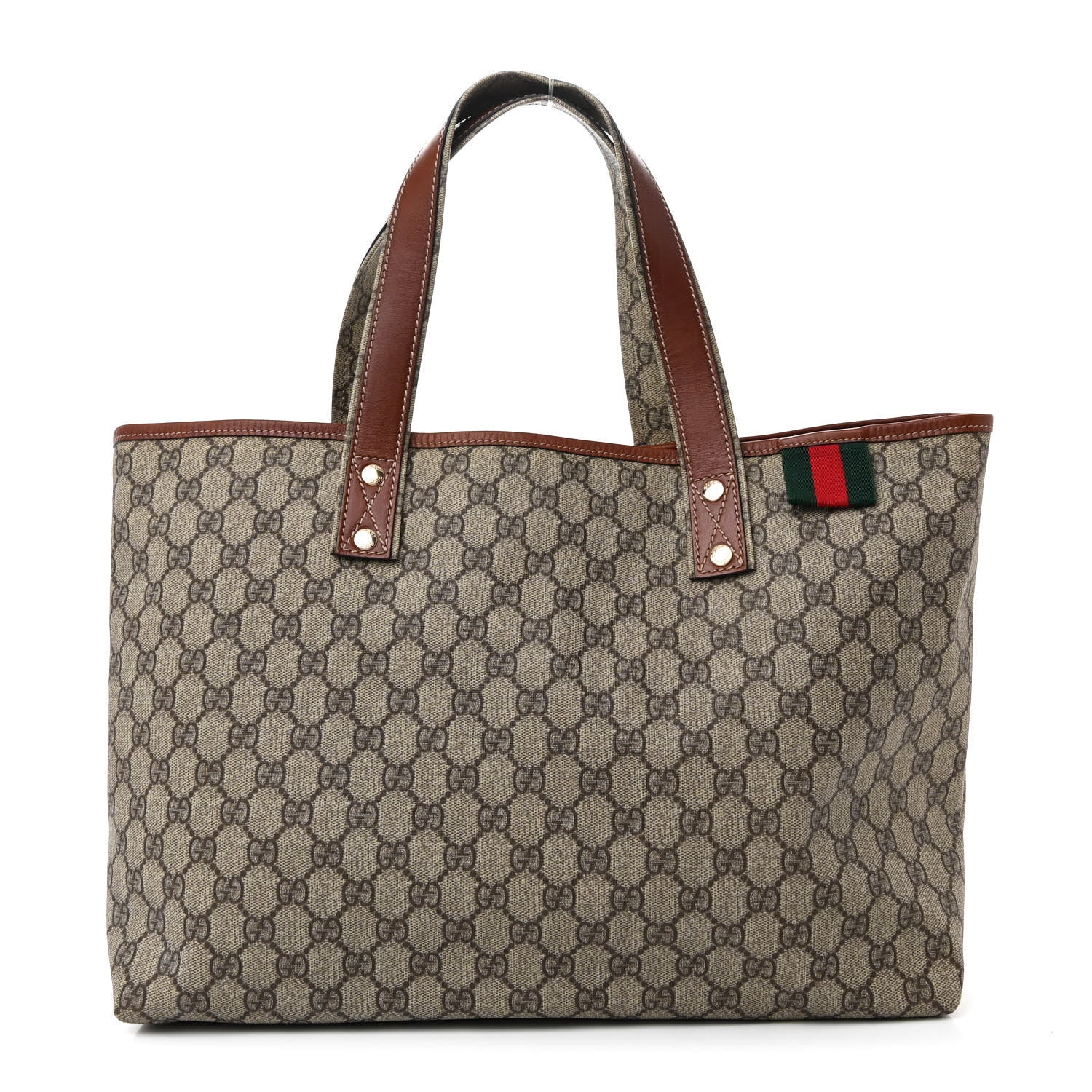 Gucci GG Plus Monogram Medium Signature Web Loop Tote Light Brown 1 of 10