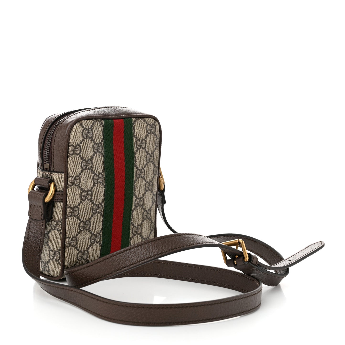 GG Supreme Monogram Web Mini Ophidia Messenger Brown